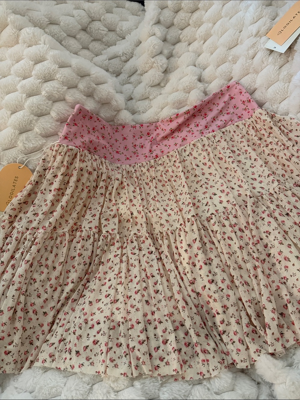 Floral Tiered Skort with Pink Waistband - Picture 4 of 4